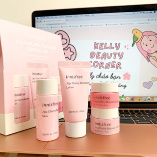 Bộ dưỡng trắng hoa anh đào Innisfree Jeju Cherry Blossom Kit