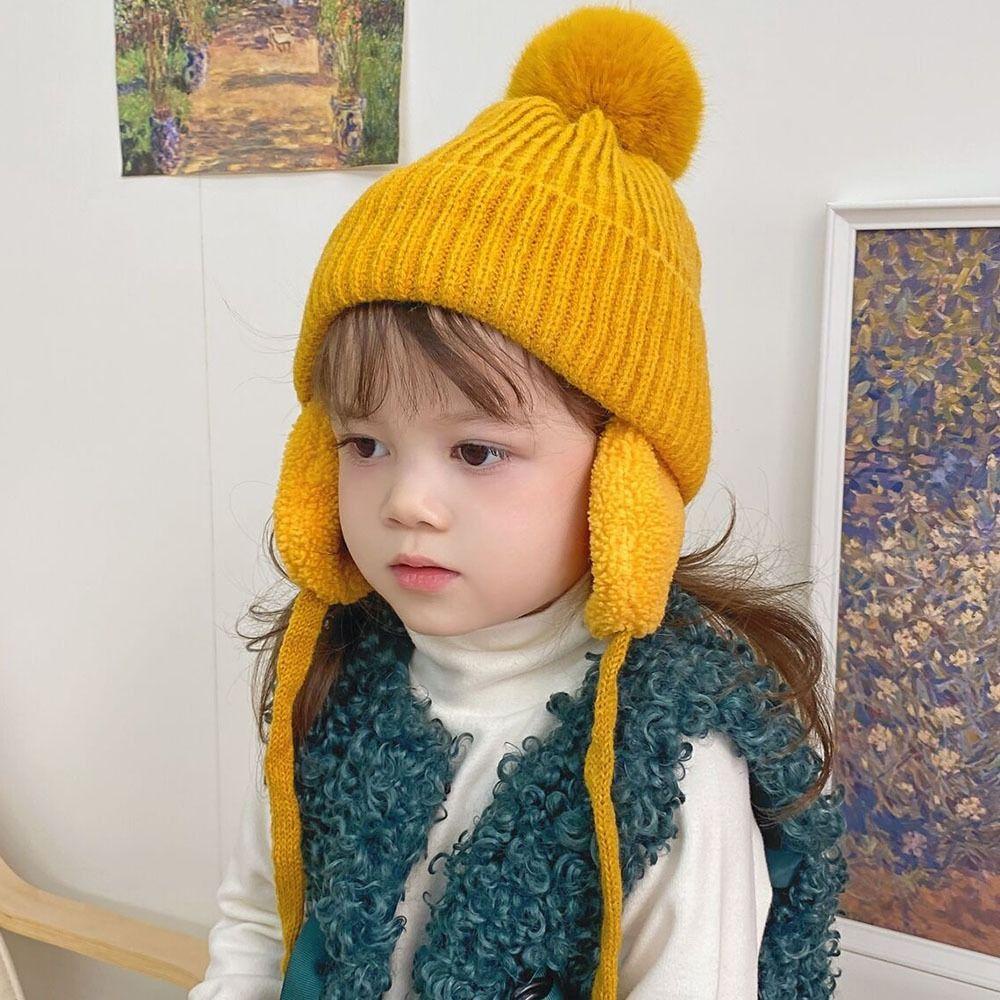 Mũ Len Trùm Tai Màu Sắc Xinh Xắn Cho Bé