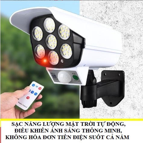 Đèn năng lượng mặt trời mô hình camera chống trộm điều khiển từ xa cảm biến chuyển động