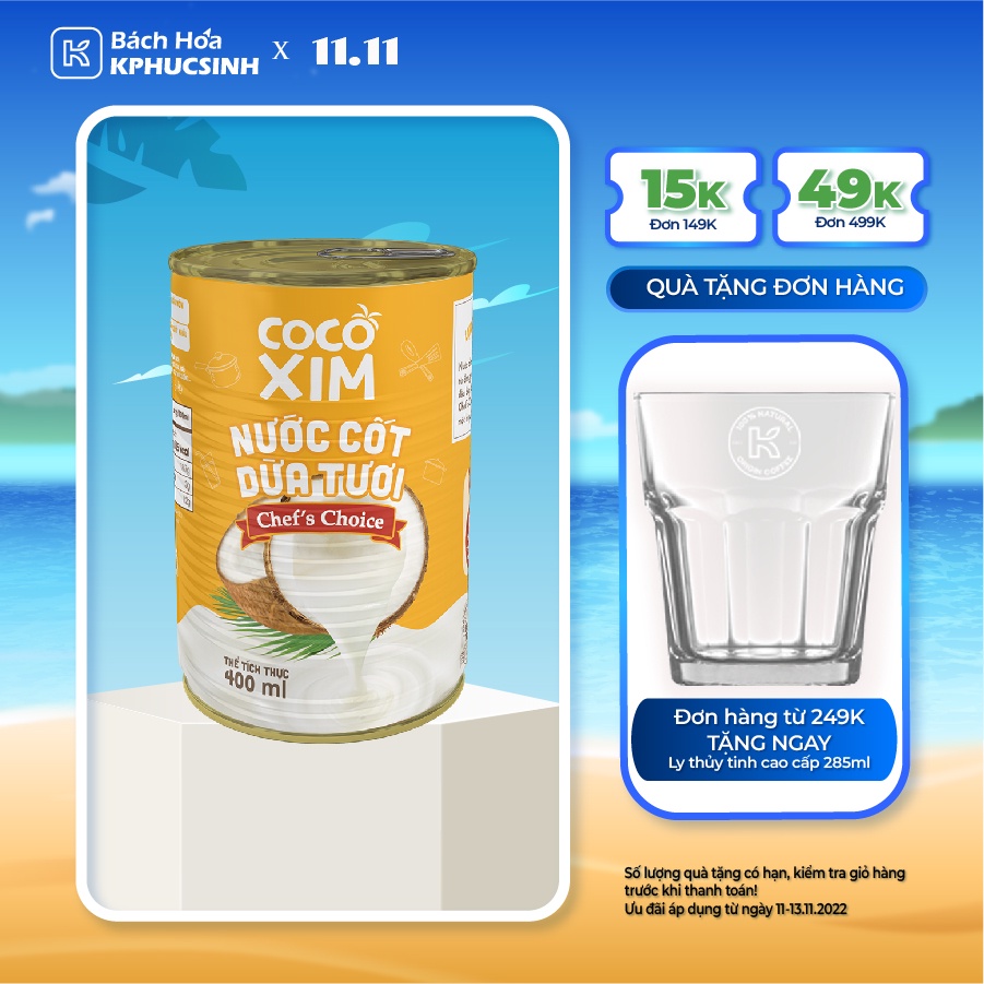 Nước Cốt Dừa Chef Choice 400 ml KPHUCSINH - Hàng Chính Hãng