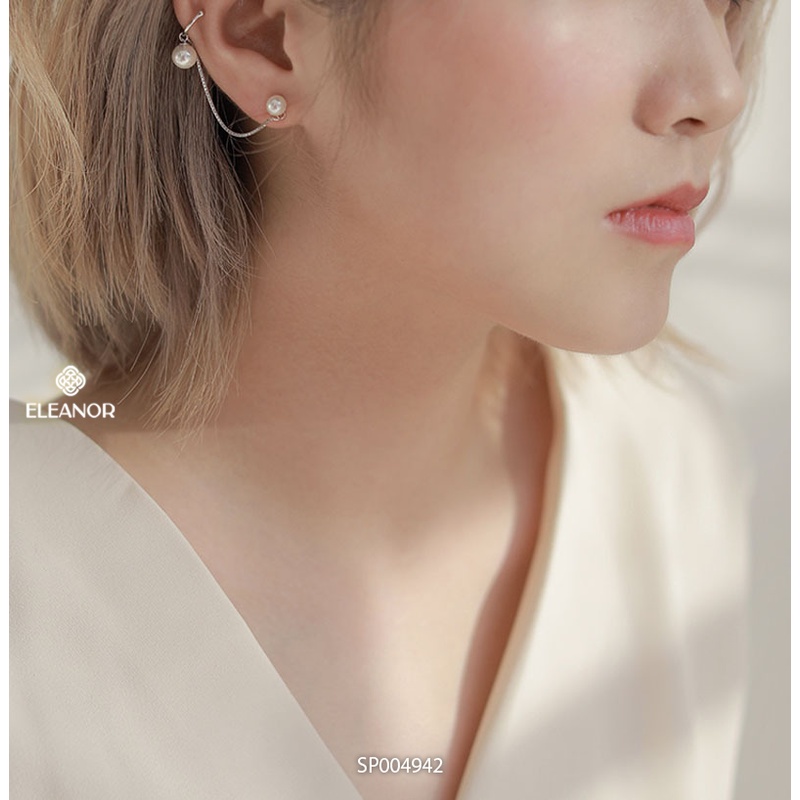 Bông tai nữ Eleanor Accessories gắn vành ngọc trai nhân tạo phụ kiên trang sức cá tính (1 chiếc)