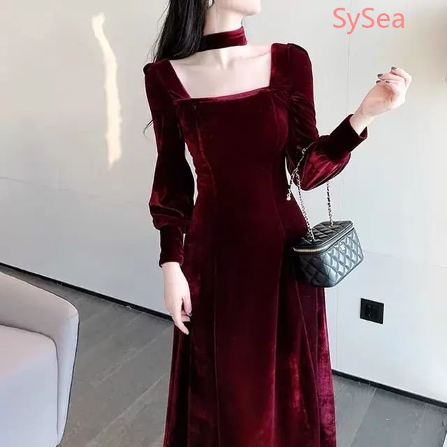 Plus Đầm Dạ Hội Dài Tay Ôm Dáng Thời Trang Mùa Đông Dành Cho Nữ