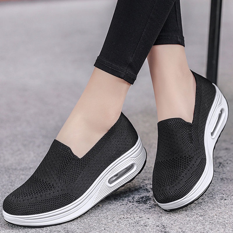 Giày thể thao ENLEE vải lưới dệt đế dày bề mặt đệm khí thời trang đi bộ dành cho nữ