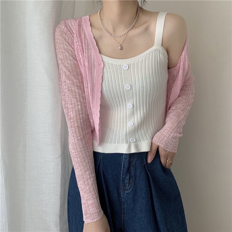 Áo Dệt Kim Không Tay Dáng Ôm Thời Trang Mùa Hè Dành Cho Nữ