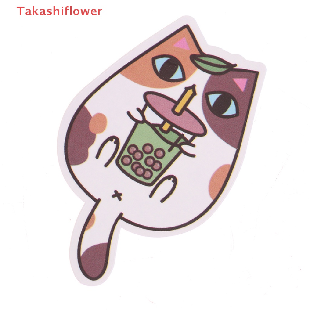 Set 50 Miếng Dán Trang Trí Laptop / Điện Thoại / Ván Trượt / Xe Hơi Hình Mèo Dễ Thương