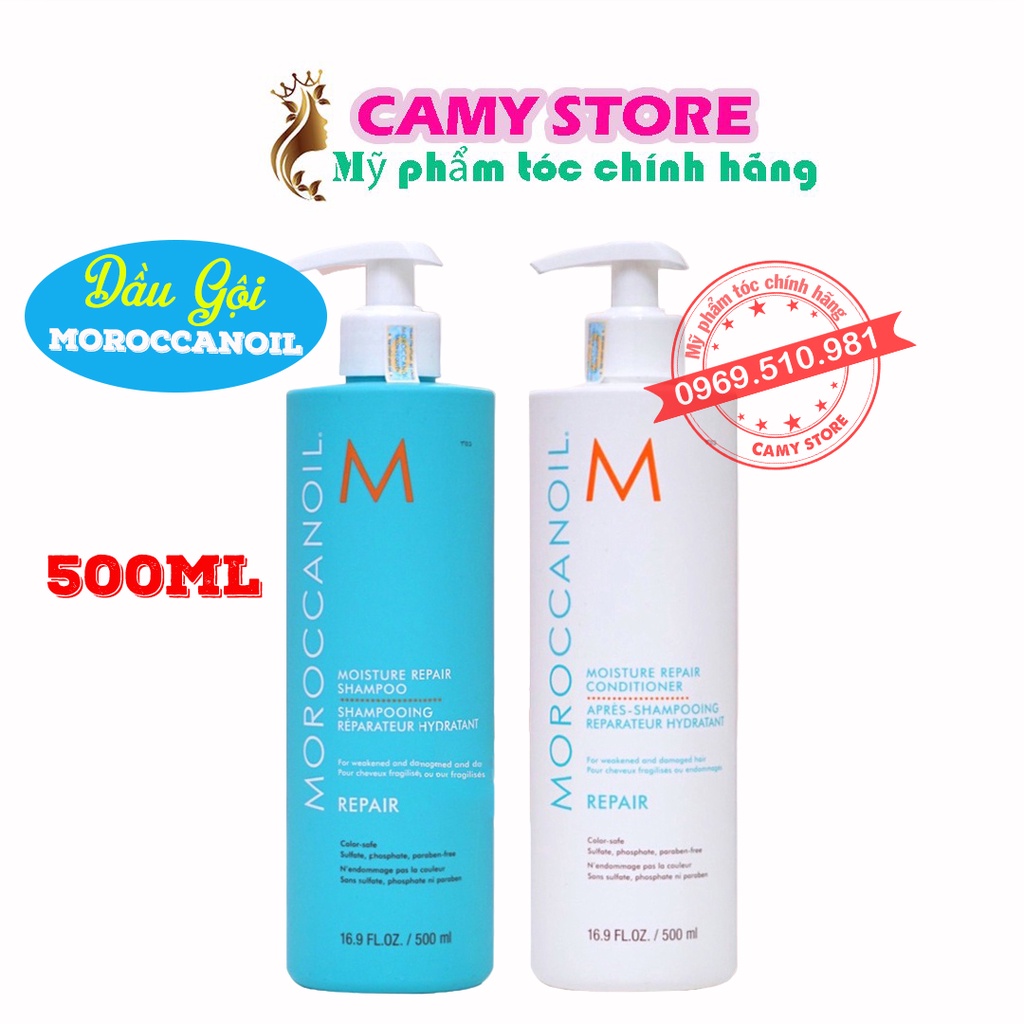 MOROCCANOIL - DẦU GỘI XẢ PHỤC HỒI ĐỘ ẨM REPAIR 500ML CHÍNH HÃNG _ Camy Store