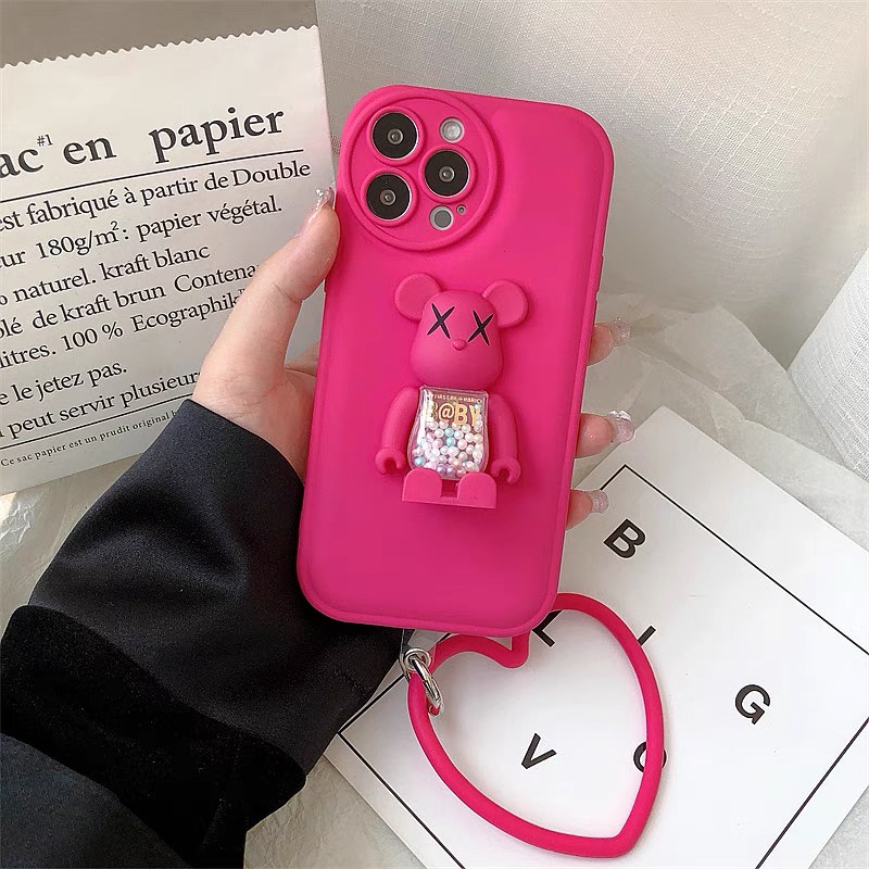 Ốp Điện Thoại tpu Dẻo Họa Tiết Hoa Hồng / Gấu &amp; Vòng Đeo Tay Cho iphone 13 pro max ins 12 pro max 11 pro max xsmax X XS