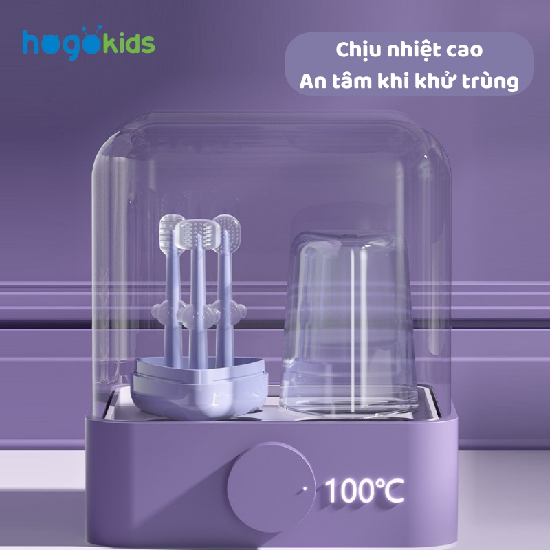 Set 3 Bàn Chải Răng Lưỡi Silicone Phù Hợp 3 Giai Đoạn Phát Triển Răng Nướu - Có Hộp Đựng Đa Năng Cho Bé Từ 0-18m