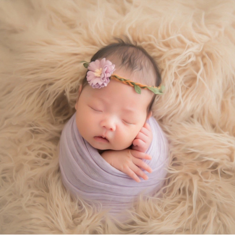 Mũ Len Quấn Em Bé Sơ Sinh Chụp Ảnh Toàn Diện Phong Cách Trung Hoa Chất Lượng Cao