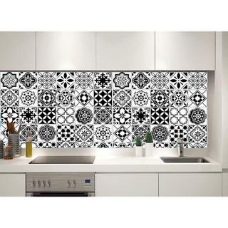 [Nhiều mẫu] Tấm 100x60cm - Decal gạch bông cổ điển - Decal dán bếp - Chống thấm nước/dầu mỡ- HN Decor
