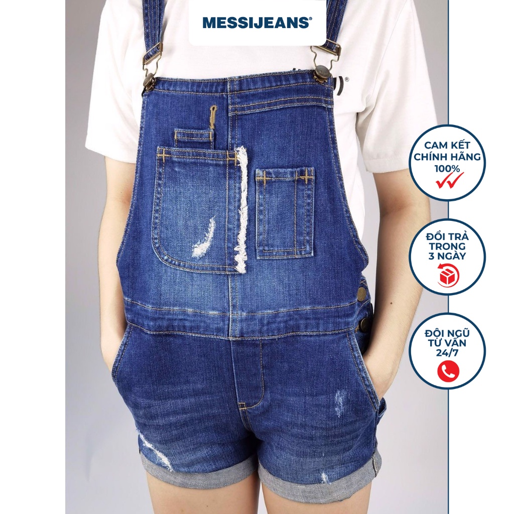 Quần short yếm jeans nữ MESSI SJW-304-16