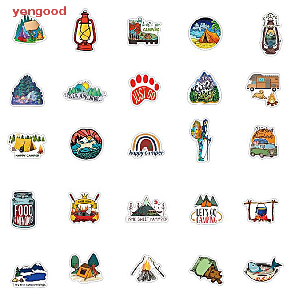 Bộ 50 Miếng Dán Trang Trí Bằng PVC Họa Tiết Graffiti Độc Đáo