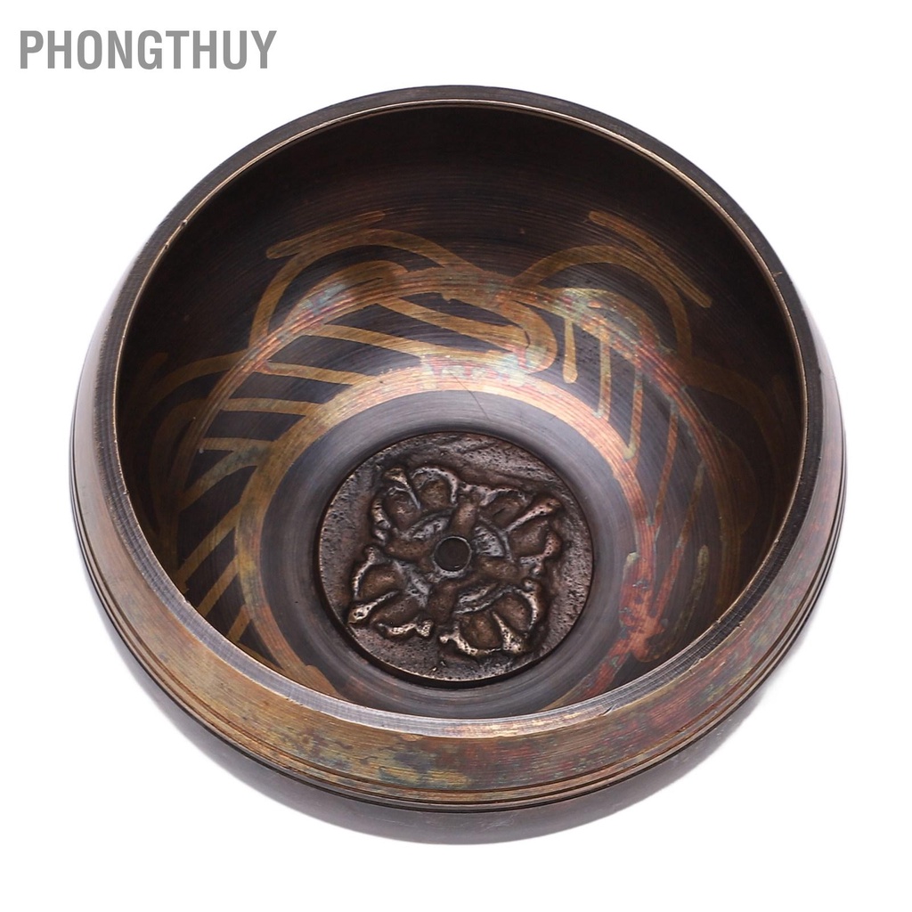 Chuông bát xoay Nepal Tây Tạng bằng Đồng Có cây gõ mõ và đế Tập Yoga Thiền Phật