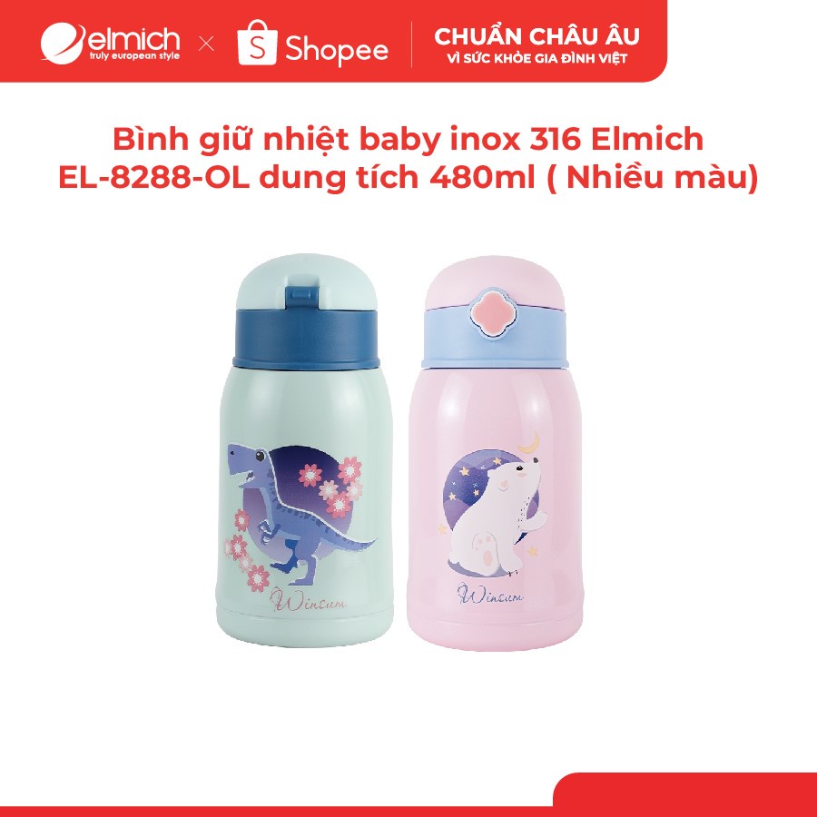 Bình giữ nhiệt baby inox 316 Elmich EL-8288-OL dung tích 480ml ( Nhiều màu)