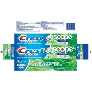 [MẪU MỚI] Kem Đánh Răng CREST COMPLETE+ SCOPE OUTLAST 147g | 178g - Nhập Khẩu Mỹ