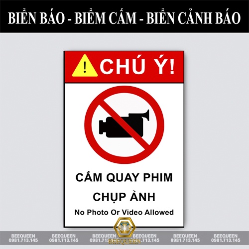 Biển Báo - Biển Cảnh Báo Cấm Quay Phim Chụp Ảnh