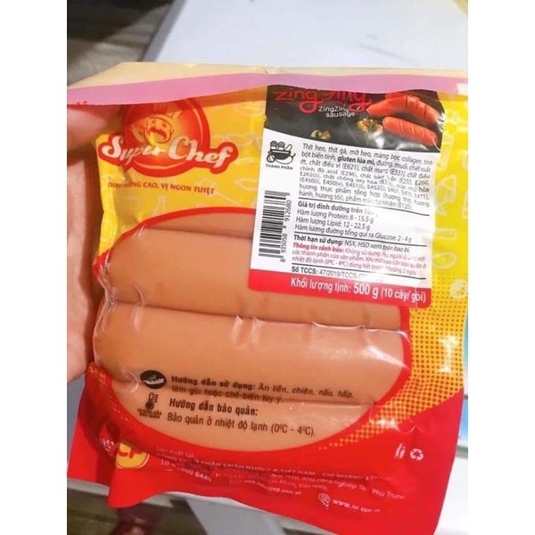 (HCM - CHỈ GIAO HỎA TỐC) Xúc xích xông khói Zing Zing 500gr