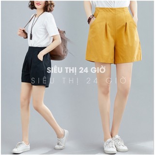 Quần short nữ cạp cao Siêu thị 24 giờ quần đùi nữ bigsize chất liệu cao cấp kiểu dáng trẻ trung QNH.48