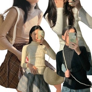 Áo len gân cao cổ al24 lollie studio