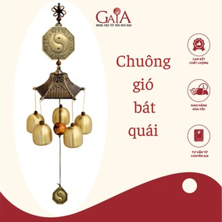 Chuông gió bát quái 5 quả chuông bằng đồng phong thuỷ CG5