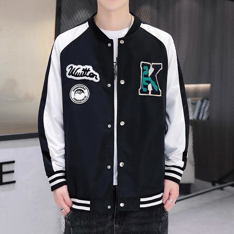Áo bóng chày đôi hình thêu K thật