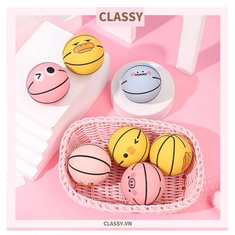 Bóng cao su cầm tay Classy, bóng đồ chơi đàn hồi cao cấp nhiều màu cùng họa tiết cute PK1320
