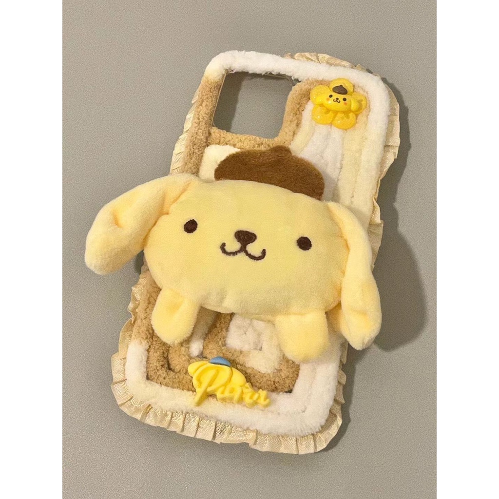 Cute Sanrio plush pudding dog Melody Yugui dog Kulomi cartoon ins applicable iPhone 14promax Apple 13 phone case 12 new 11 soft shell xr U2RB
