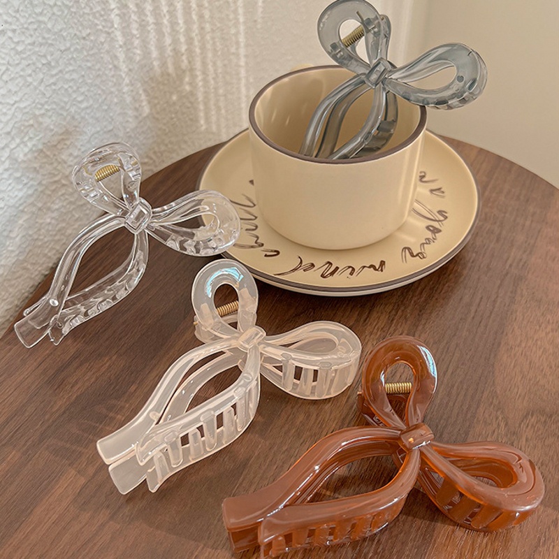 1 Kẹp Tóc Càng Cua Lớn Bằng Acrylic Màu Trơn Thanh Lịch Cho Nữ