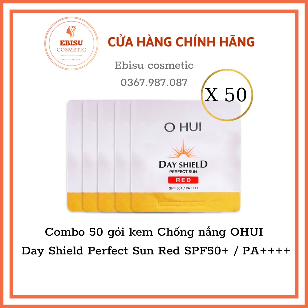 [Date Mới Nhất] Combo 50 gói kem chống nắng ohui Red_Chống nắng OHUI Day Shield Perfect Sun Red SPF50+ / PA++++