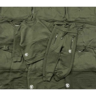 Bộ nỉ xanh rêu Primark cho bé trai sz 4-6y