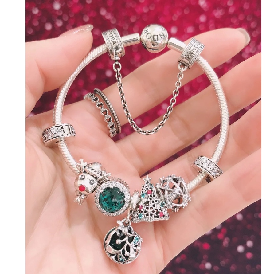 Hạt Charm Mạ Bạc 925 Hình Hoa Tuyết Ngôi Sao Lấp Lánh Thời Trang Diy Pandora