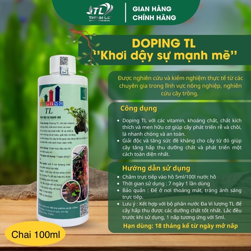 Doping ( tăng hấp thu, kích rễ và ngọn cho cây thuỷ sinh ) chai 100ml