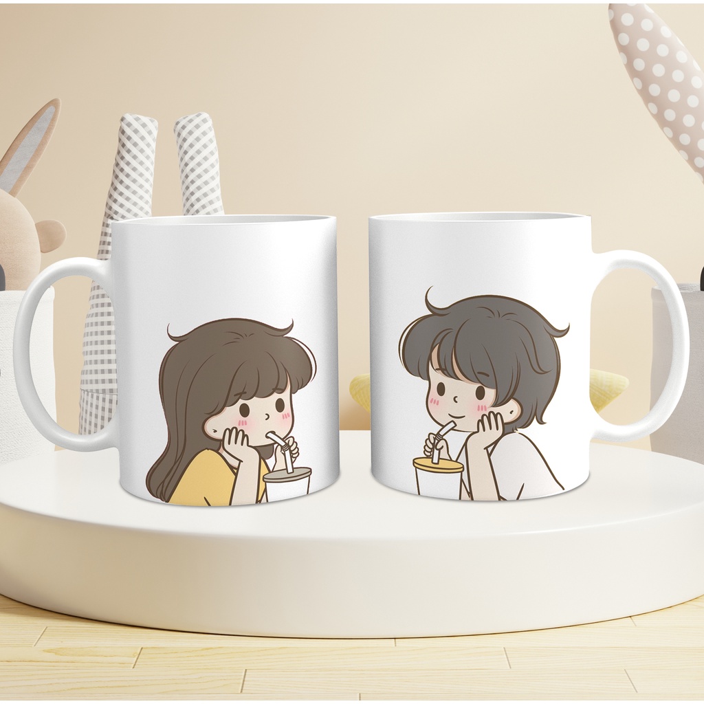 Cốc Sứ In Hình Cặp Đôi Cute