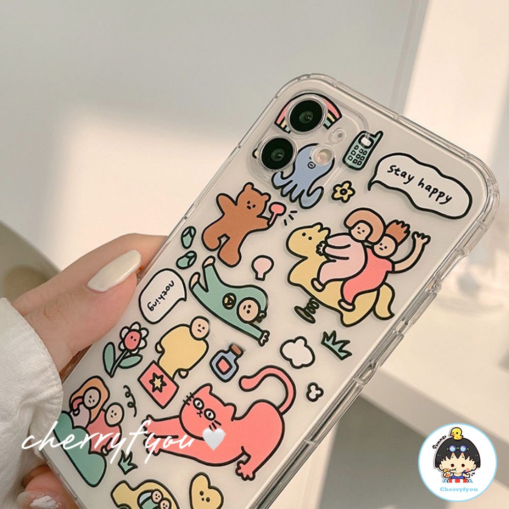 Ốp Điện Thoại TPU Mềm Trong Suốt Họa Tiết Hoạt Hình Dễ Thương Cho IPhone 14 11 13 12 Pro Max X XR 7 8 Plus
