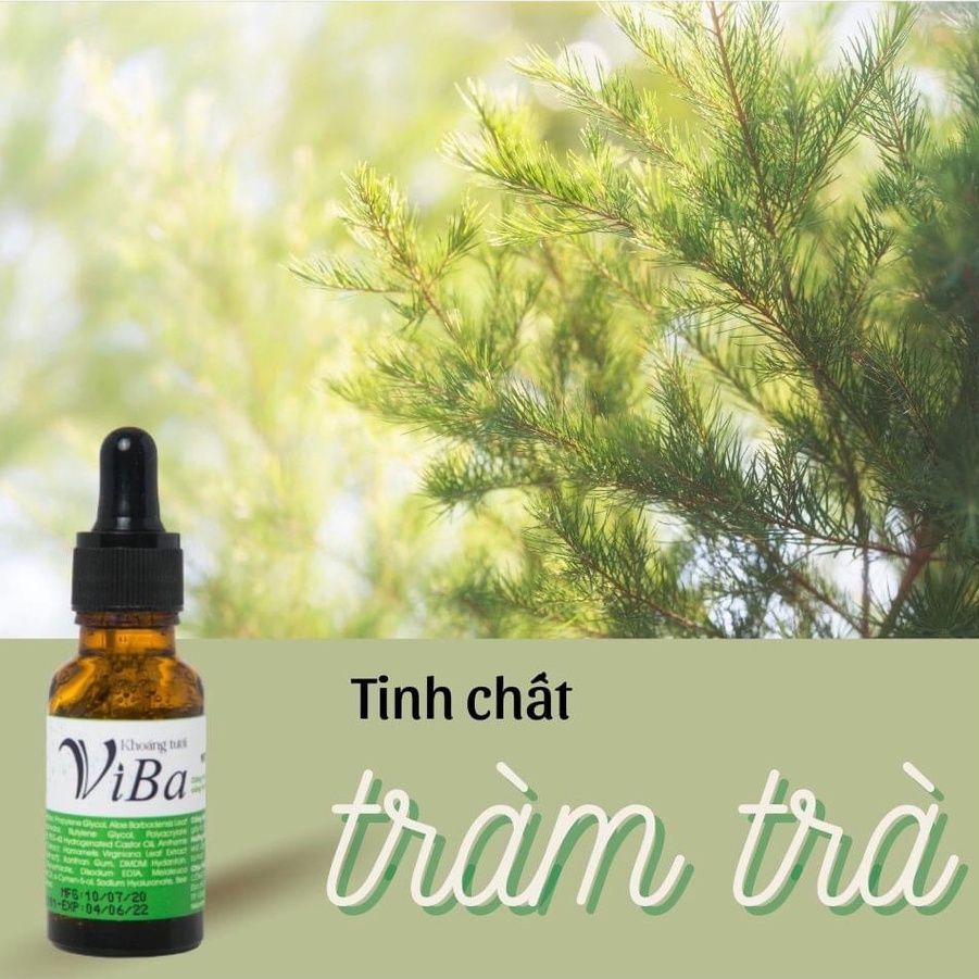 Serum giảm mụn, mờ thâm sáng da VIBA chiết xuất khoáng tươi tràm trà nọc ong