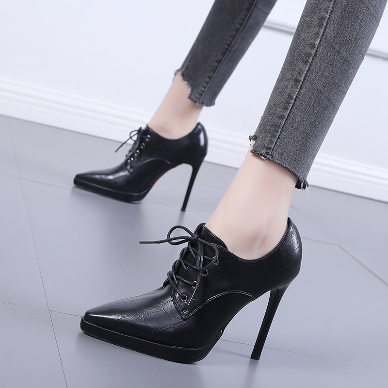 (HÀNG SẴN) Giày bốt nữ cổ ngắn MŨI NHỌN GÓT NHỌN dịu dàng, đơn giản ĐỦ SIZE bán chạy nhất BNCN1d