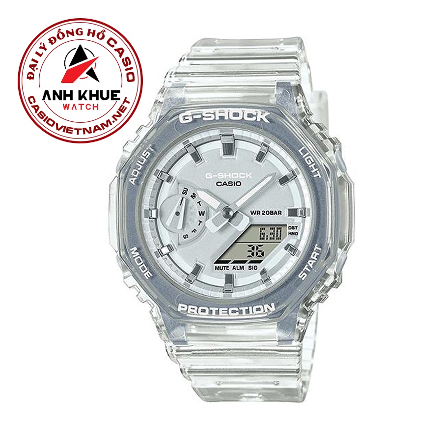 Đồng Hồ Casio | G-Shock GMA-S2100SK-7ADR | Nữ | Dây Nhựa Trong Màu Trắng | Cấu Trúc Lõi Carbon | Chống Nước WR20BAR