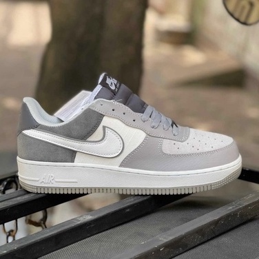 Giày thể thao tăng chiều cao air force 1 xám da lộn phiên bản cao cấp giày Sneaker af1 smoke grey xám
