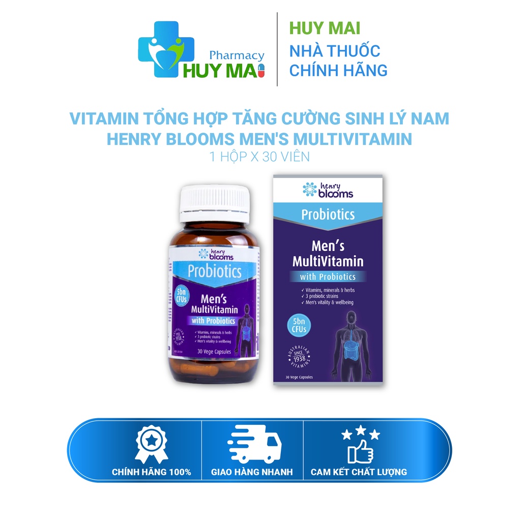 Vitamin tổng hợp tăng cường sinh lý nam Henry Blooms Men's Multivitamin Hộp 30 viên