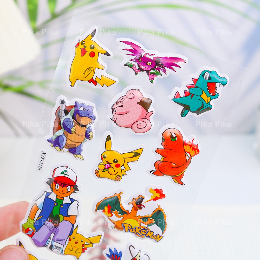 Một tấm sticker 3D chống nước PIKACHU POKEMON dễ thương cute PK0051 TooYoo