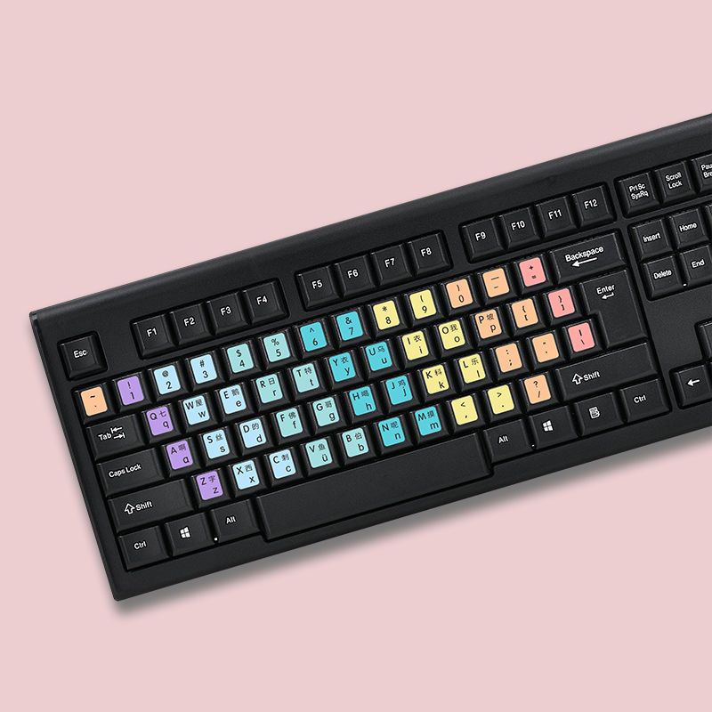 Miếng Dán Bàn Phím Laptop Máy Tính Hình Tròn In Chữ Thay Đổi Màu Sắc