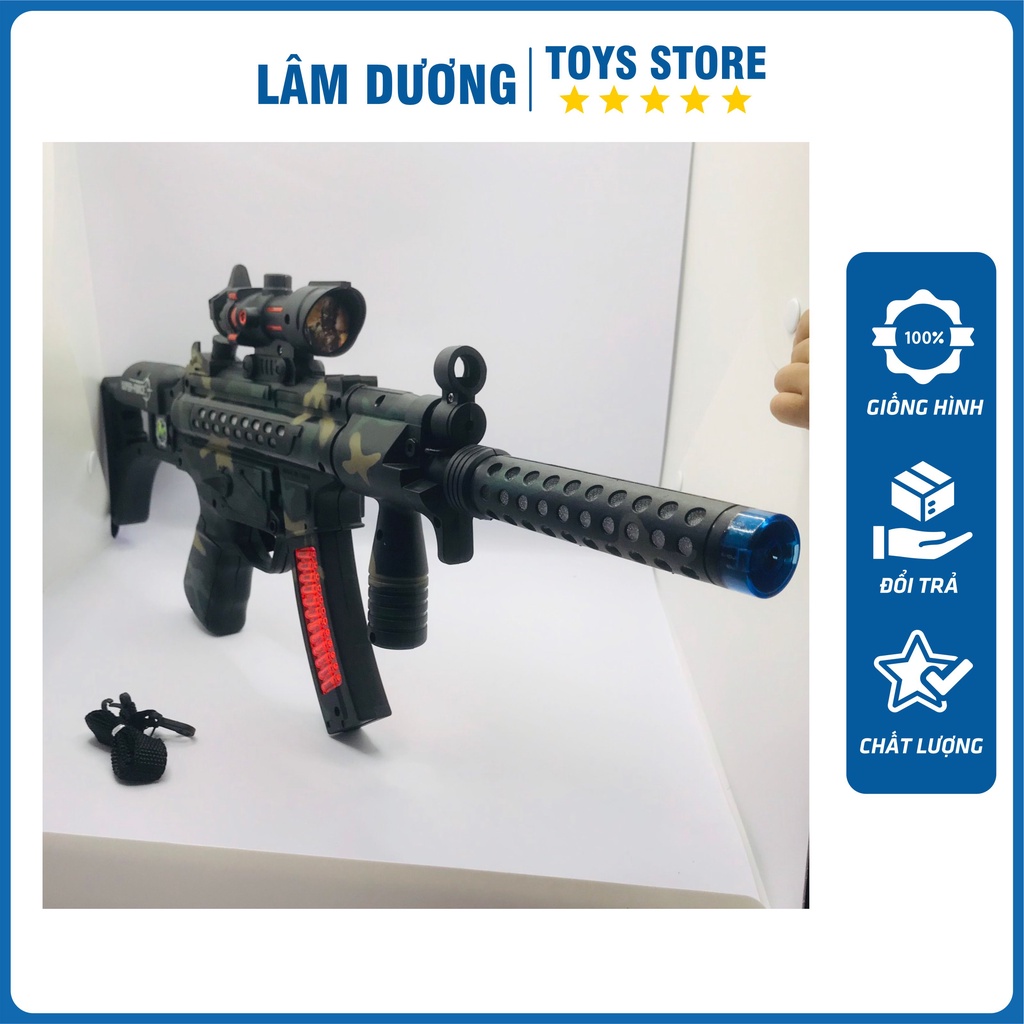 Đồ chơi súng máy chạy pin bằng nhựa phát đèn nhạc