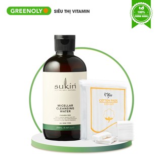 [Date 30/12/23] Sukin Nước Tẩy Trang Micellar Cleansing Water 250ml - Tặng kèm bông tẩy trang