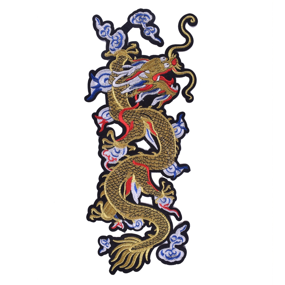 1 Sticker Ủi Thêu Hình Rồng Vàng