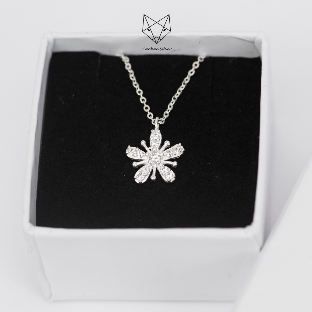Dây Chuyền Bạc Ta Cao Cấp CaoBac Silver Thiết Kế Hoa Tuyết Năm Cánh Tinh Tế Nhẹ Nhàng, Thanh Lịch Cho Bạn Gái