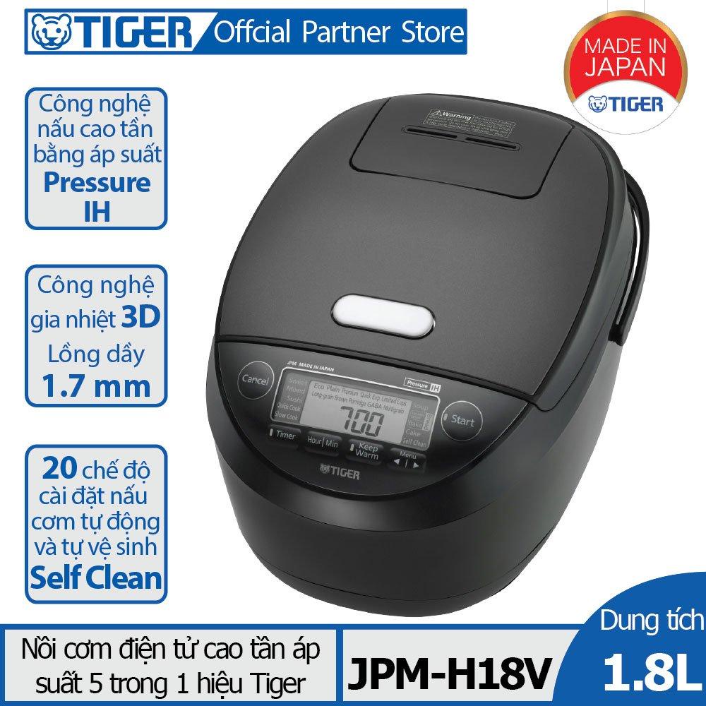 Nồi cơm cao tần áp suất Tiger JPM-H18V  Tặng 1 Bếp đôi hồng ngoại Tiger Queen SQ-350T
