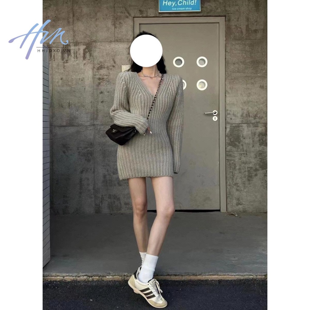 Đầm Dệt Kim Dáng Ôm Màu Trơn Thời Trang Thu Đông Dành Cho Nữ