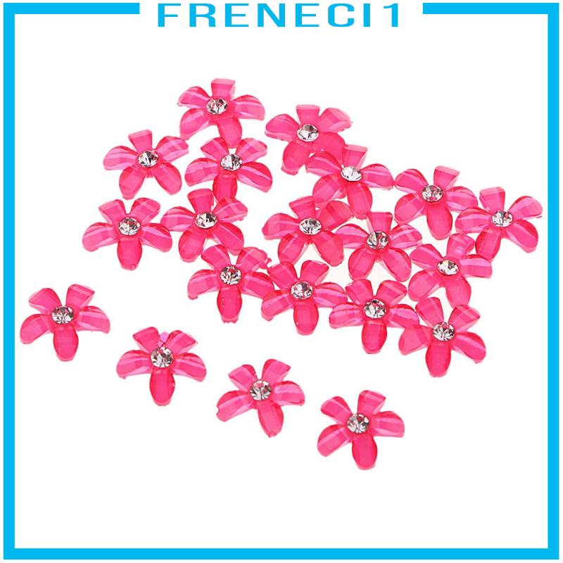 20 Nút Hoa Đính Đá Trang Trí Đám Cưới - Màu Trắng