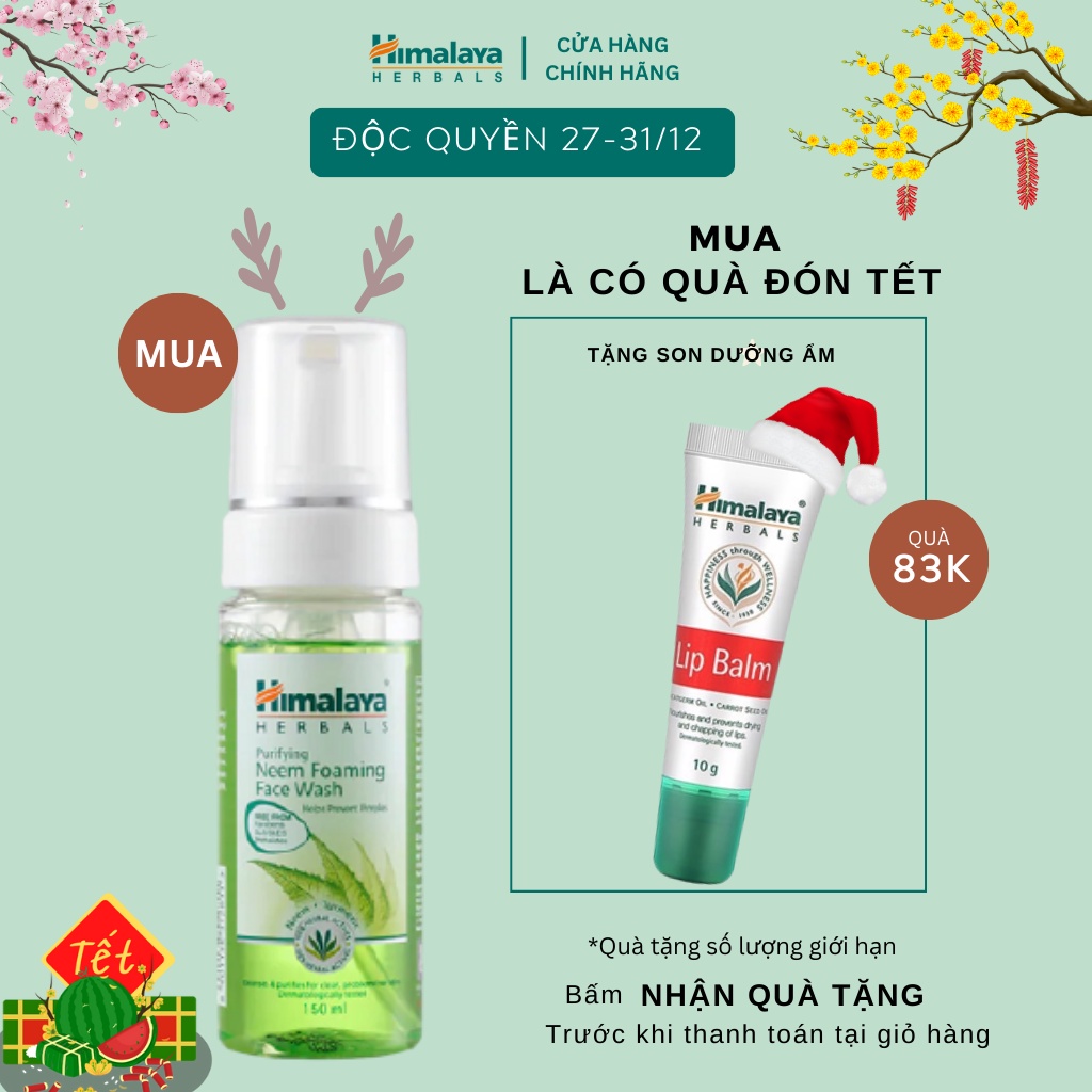 Sữa rửa mặt tạo bọt ngăn ngừa mụn Himalaya Purifying Neem Foaming Face Wash 150ml