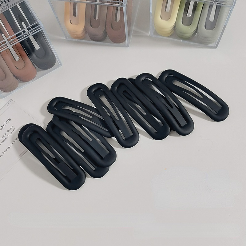 Bộ 9 Kẹp Tóc Màu Nhám Đơn Giản Cho Nữ